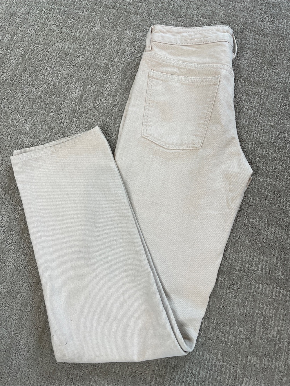 Zara Light Beige Straight-Leg Jeans